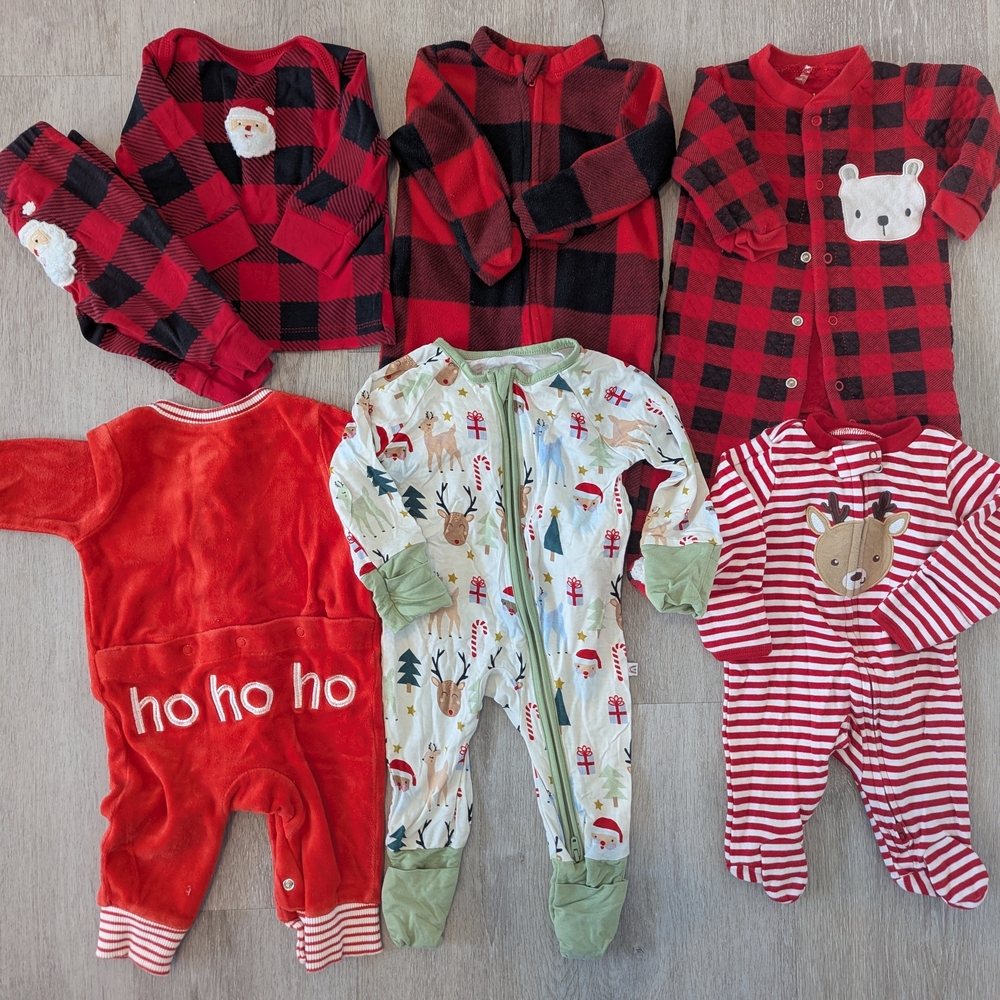 Festive 0-3 month Baby PJs